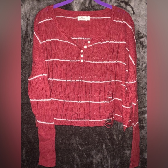 Hollister light weight distressed Henley - Picture 1 of 2